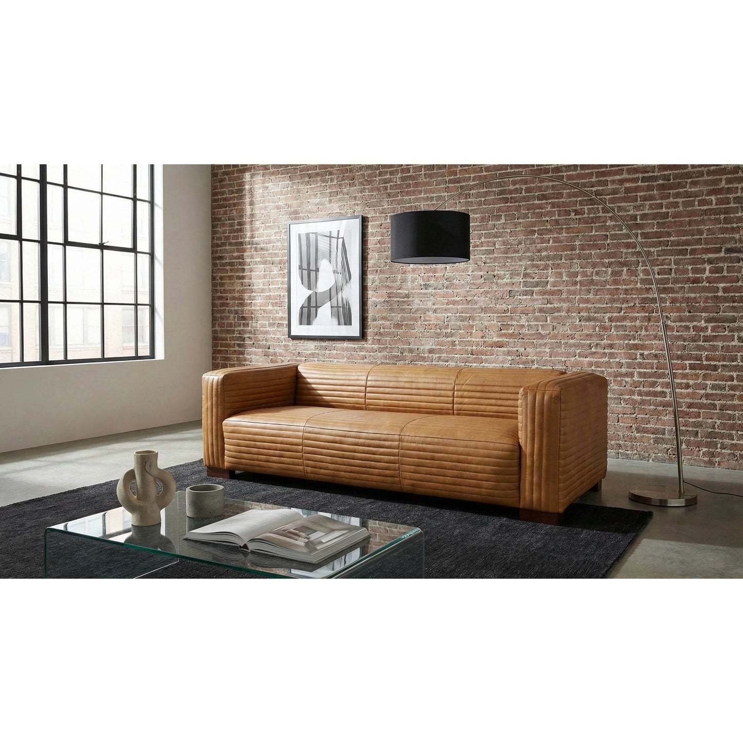 009 SI-2452964 | Lifestyle | Strata Sofa by LH Imports in latte and teak oak. Made from unique in a traditional style.