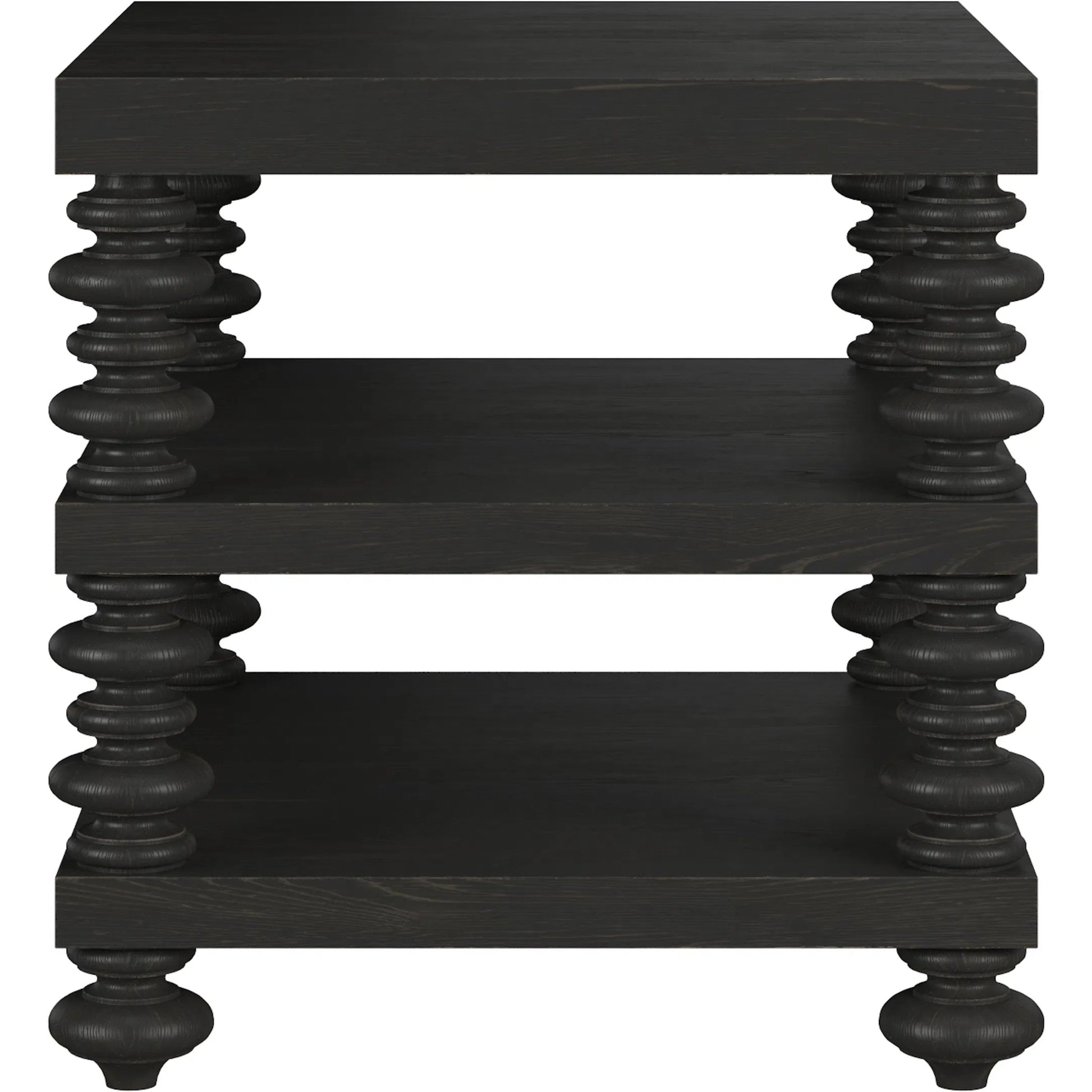 Atrium End Table by A.R.T. Furniture in hand rubbed black, undertones of brown. Made from unique in a traditional style.