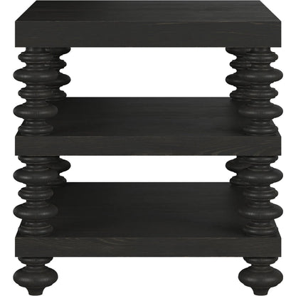 Atrium End Table by A.R.T. Furniture in hand rubbed black, undertones of brown. Made from unique in a traditional style.