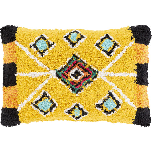 Settat Indoor/Outdoor Pillow by Surya in bright yellow, bright pink, bright orange. Made from 60% cotton, 40% polyester, 100% cotton in a eclectic & global style.