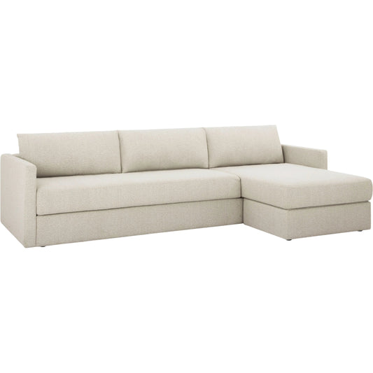 Sukhi Sectional by Surya in light beige. Made from polyester, polyurethane foam in a unique style.
