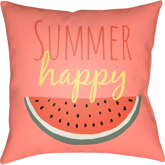Summer Pillow - 23592 by Livabliss in apricot, off-white, terracotta, clay. Made from front: 100% polyester, back: 100% polyester, fill: polyester, polyfill in a modern style.