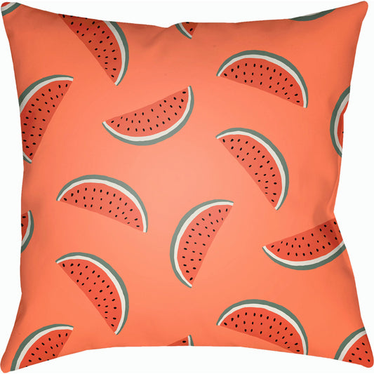 Summer Pillow - 6000 by Livabliss in terracotta, apricot, light silver, dark coral, clay. Made from front: 100% polyester, back: 100% polyester, fill: polyester, polyfill in a modern style.