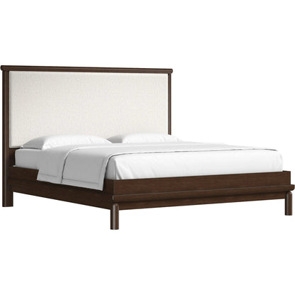 Verge Upholstered Bed by A.R.T. Furniture in handcrated walnut. Made from poplar solids, flat cut walnut veneers in a traditional style.