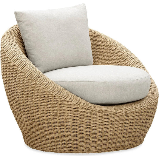 Siesta Outdoor Round Club Chair by LH Imports in beige and natural. Made from unique in a unique style.