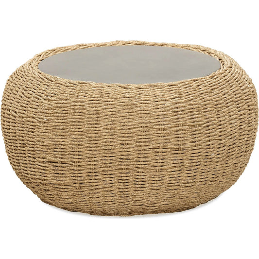 Siesta Outdoor Side Table by LH Imports in grey and natural. Made from unique in a unique style.