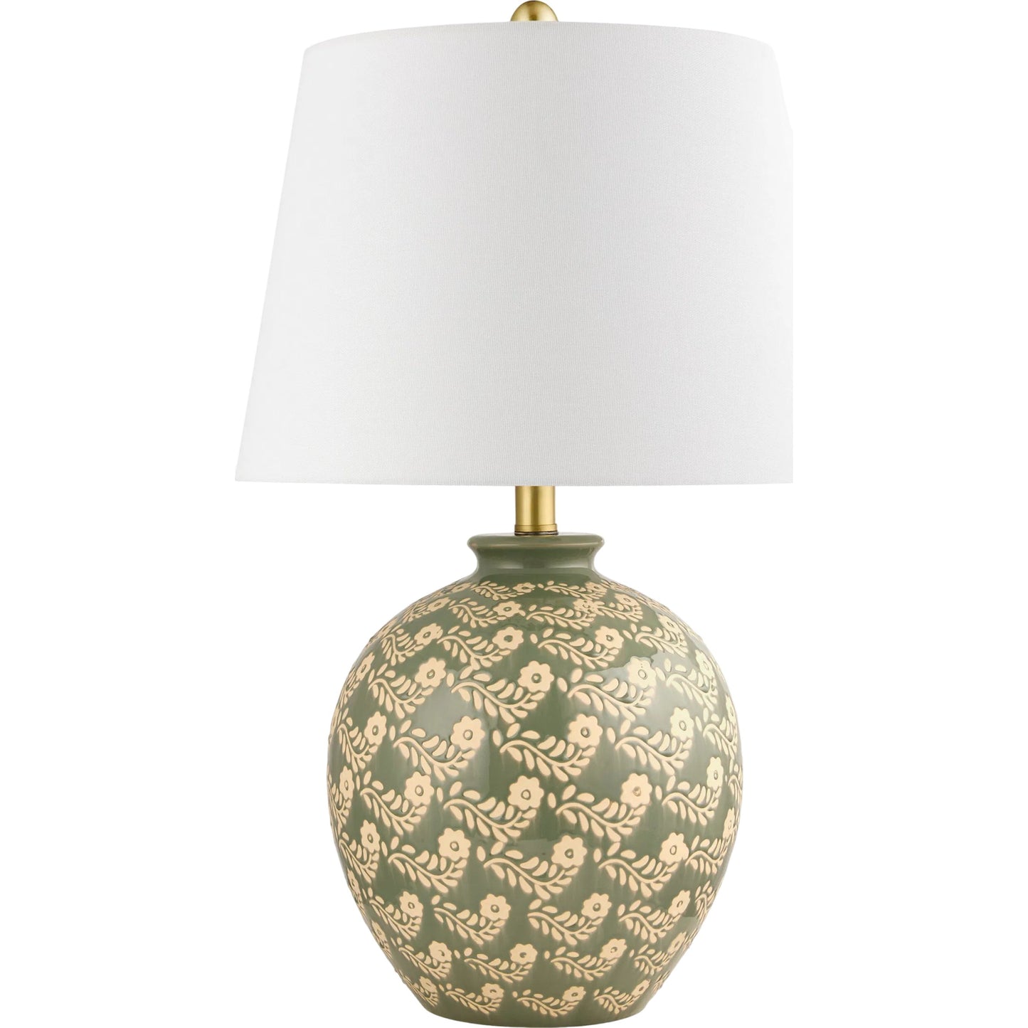 001 SI-2258877 | Primary Silo | Supino Accent Table Lamp by Surya in translucent, metallic nickel, white, metallic silver, dark green. Made from ceramic, linen, polyester, iron in a eclectic & global style.