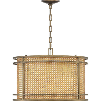 Tailor Chandelier by Lumanity in light bronze. Made from iron, paper in a cottage & farmhouse style.