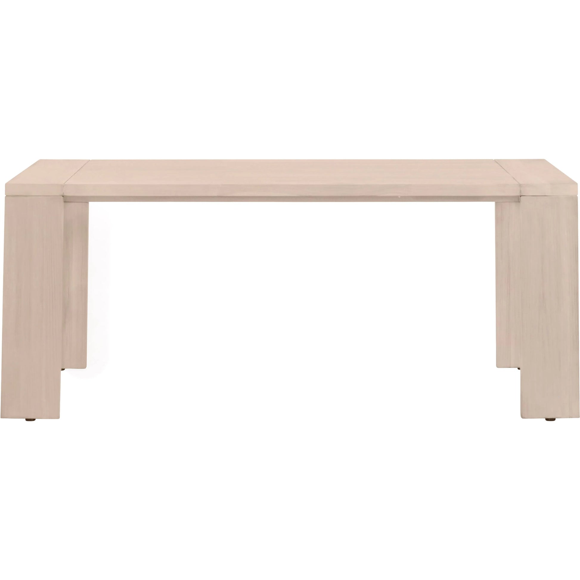 Sur Outdoor Dining Table by Essentials For Living in washed ever teak. Made from solid teak wood in a modern style.