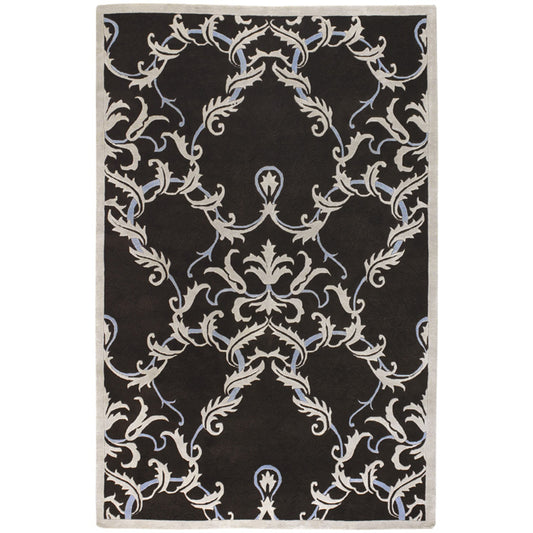 Mugal Rug - 7511 by Surya in brown pale blue ivory. Made from 100% semi-worsted new zealand wool in a unique style.