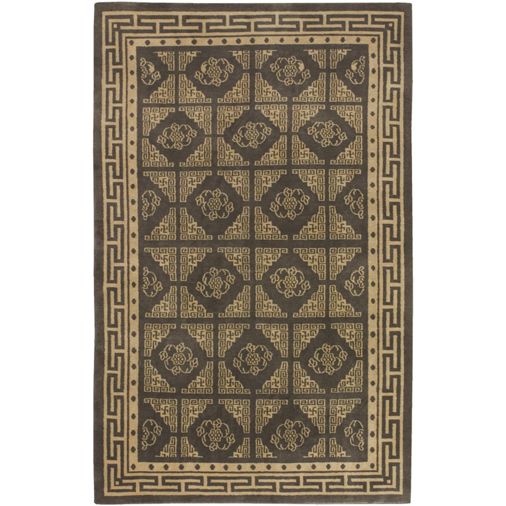 Lhotse Rug - 88 by Surya in yellow, dark gray. Made from 100% hand carded new zealand wool in a unique style.