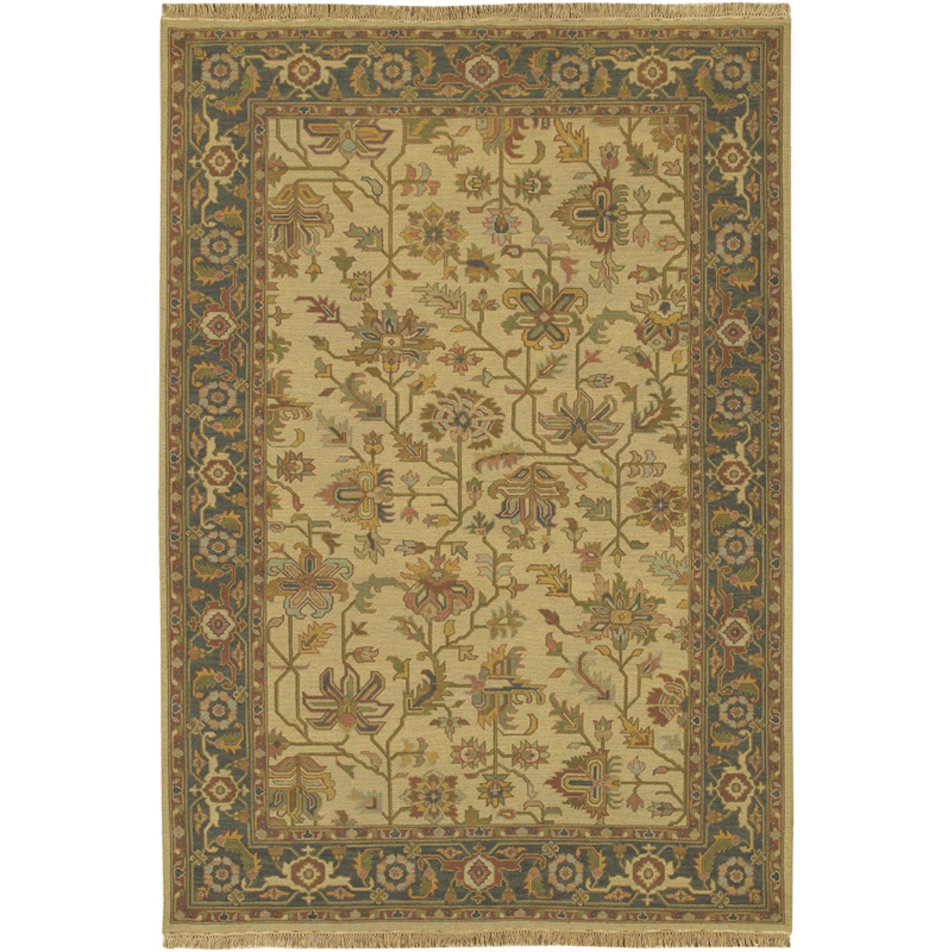 Soumek Rug - 11456 by Surya in tan, beige, ivory. Made from 100% semi-worsted new zealand wool in a unique style.