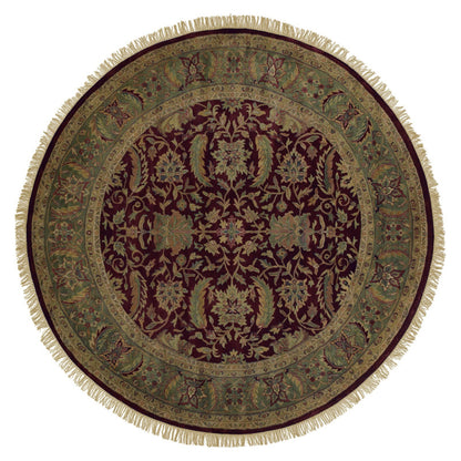 Taj Mahal Rug - 12106 by Surya in burgundy, grass green, mustard, light brown, camel, wheat. Made from 100% semi-worsted new zealand wool in a unique style.