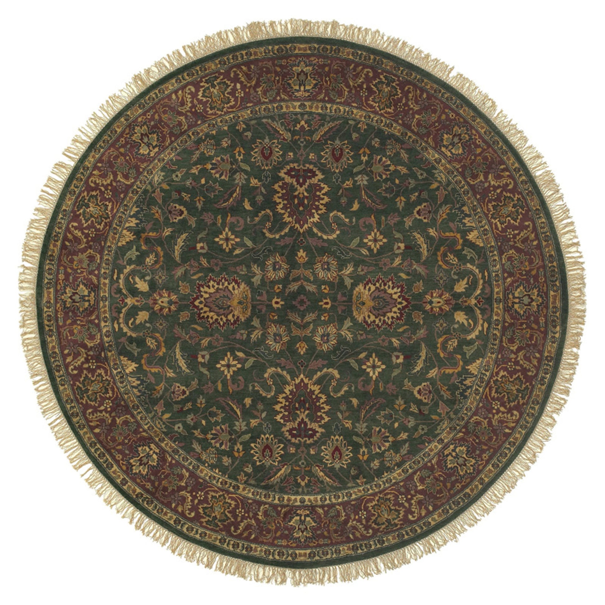 Taj Mahal Rug - 12139 by Surya in burgundy, green. Made from 100% semi-worsted new zealand wool in a unique style.