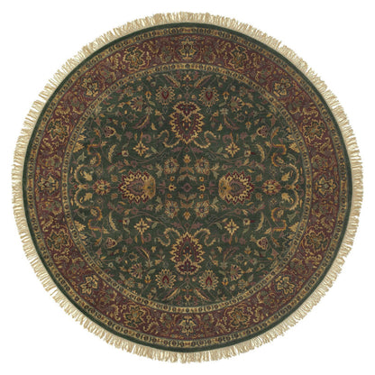 Taj Mahal Rug - 12139 by Surya in burgundy, green. Made from 100% semi-worsted new zealand wool in a unique style.