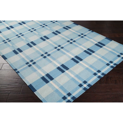 Happy Cottage Rug - 471 by Surya in seafoam, aqua, pale blue, dark blue, cream. Made from 100% wool in a unique style.