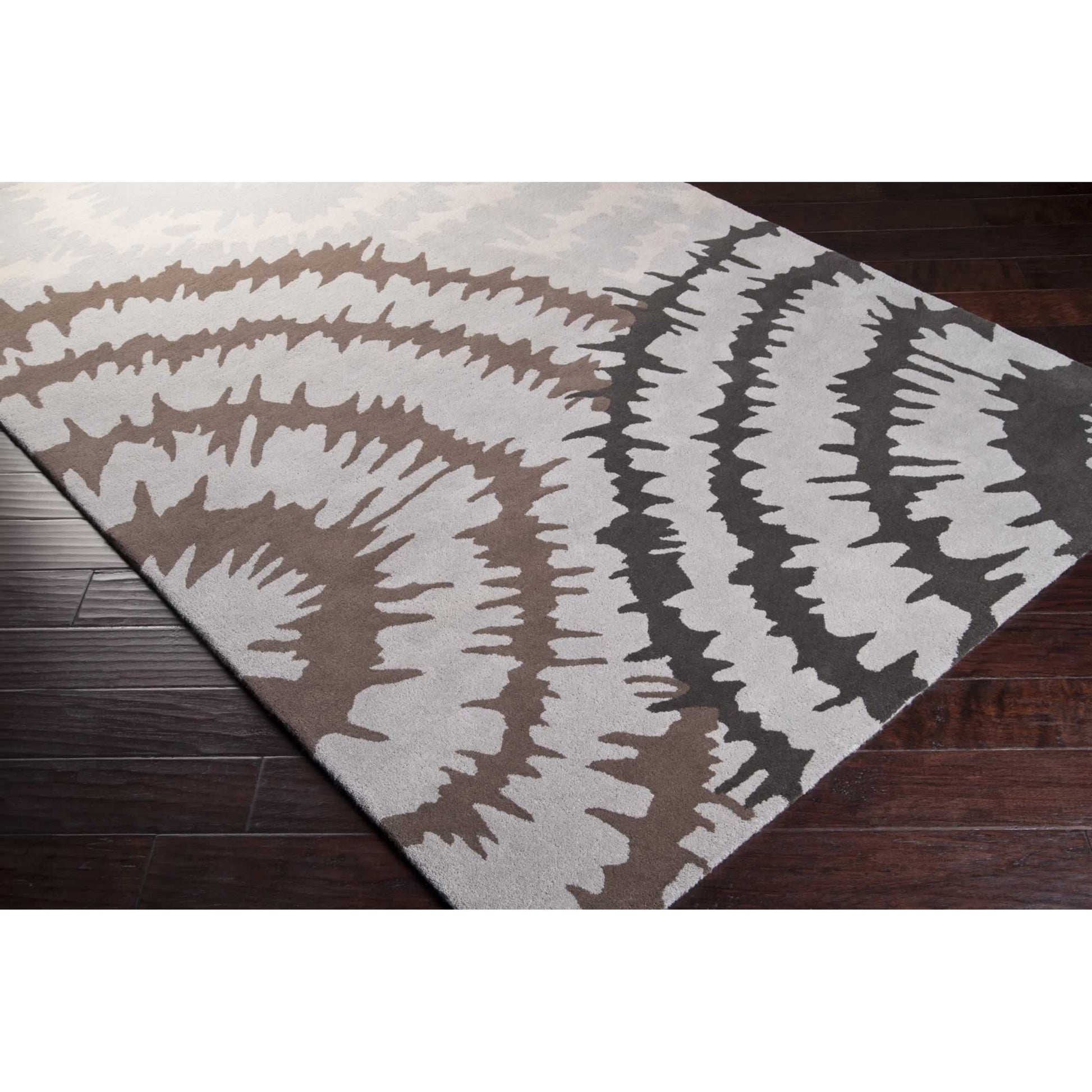Harlequin Rug - 540 by Surya in light gray, charcoal, dark brown, light beige. Made from 100% new zealand wool in a unique style.