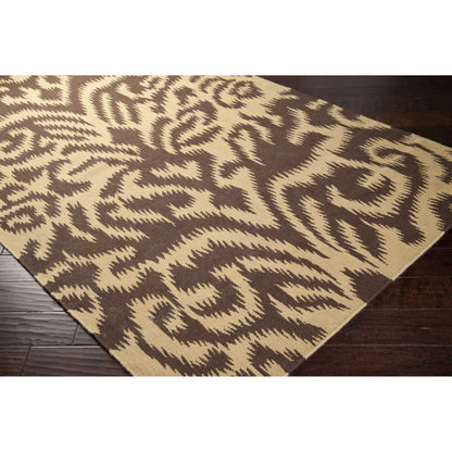 Sag Harbor SAG-1010 Indoor/Outdoor Rug by Surya in mustard, dark brown. Made from 100% wool in a unique style.