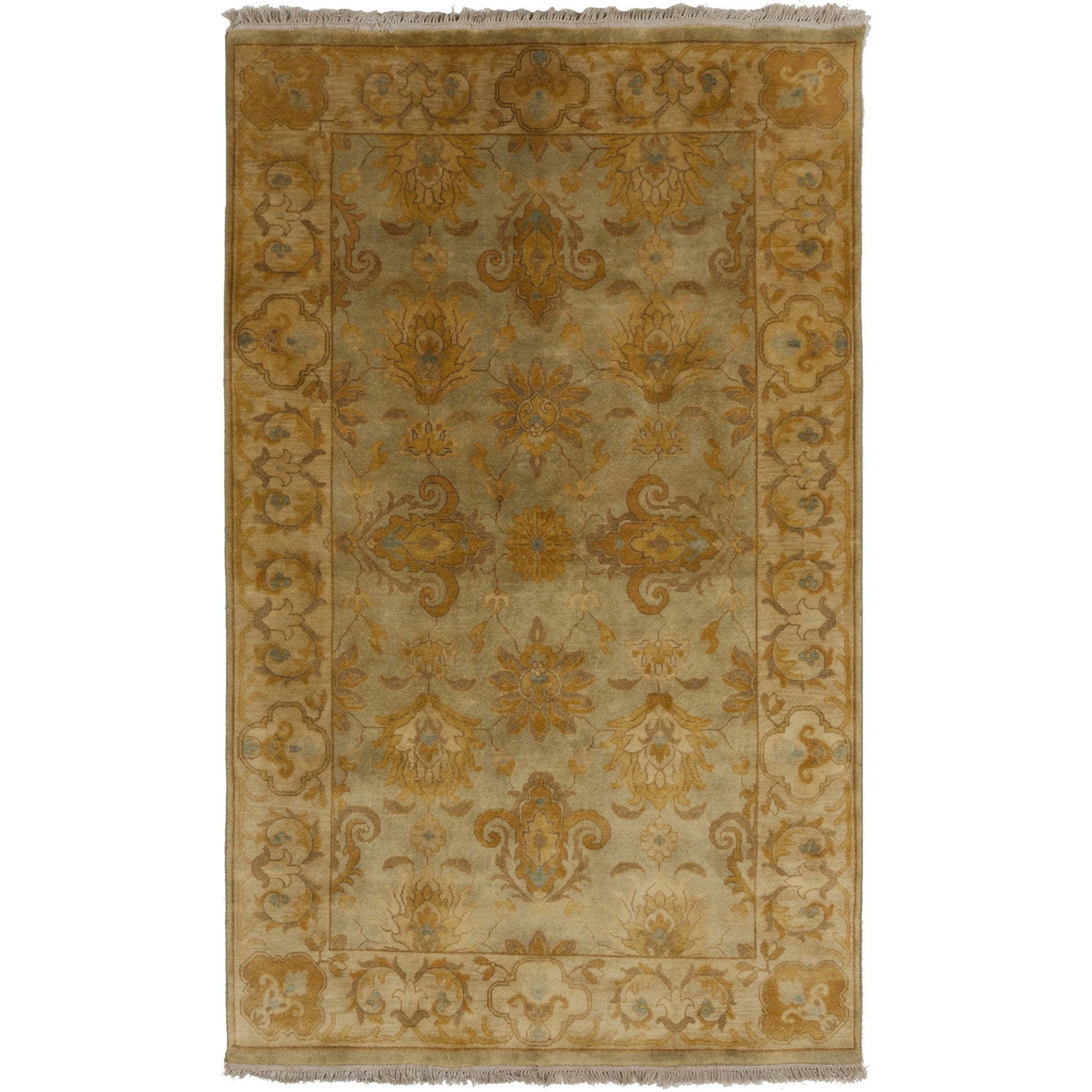 Temptress Rug - 1633 by Surya in light olive, mustard, light brown, sage. Made from 100% wool in a unique style.