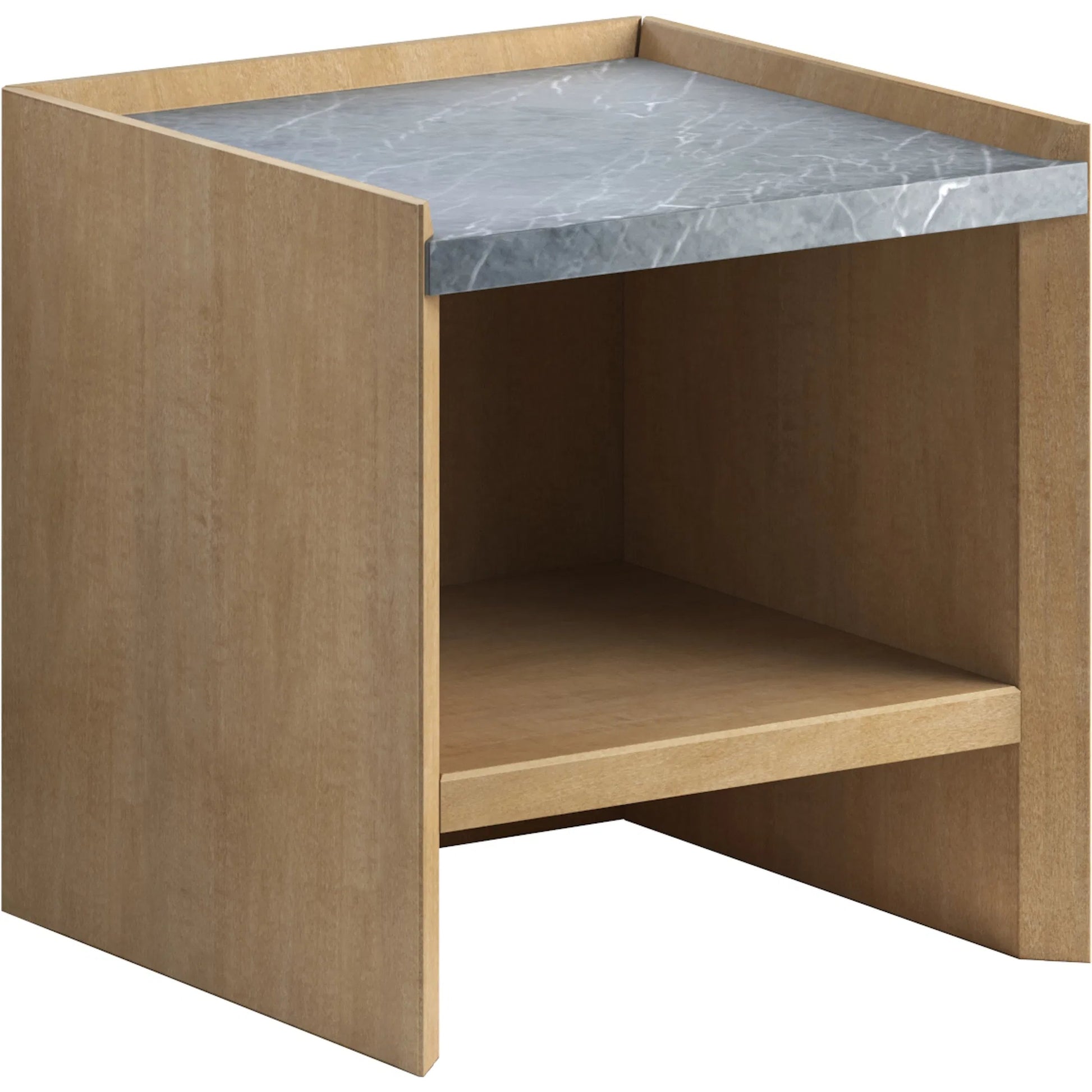 Loft End Table by A.R.T. Furniture in natural maple. Made from poplar, rubberwood, figured maple, marble in a modern style.