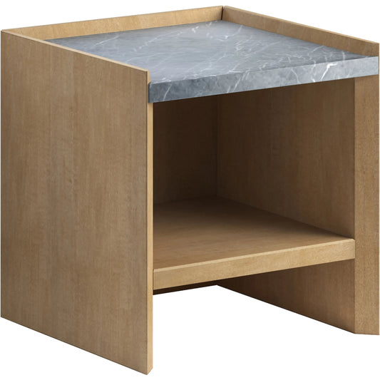 Loft End Table by A.R.T. Furniture in natural maple. Made from poplar, rubberwood, figured maple, marble in a unique style.