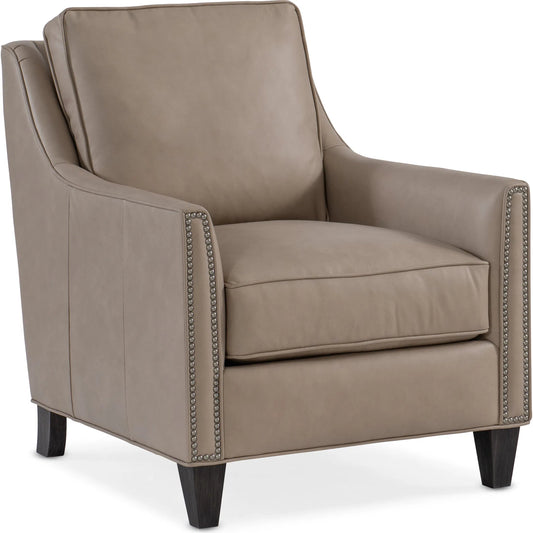 Christopher Stationary Chair by Bradington-Young by Hooker Furniture in stone. Made from leather in a unique style.