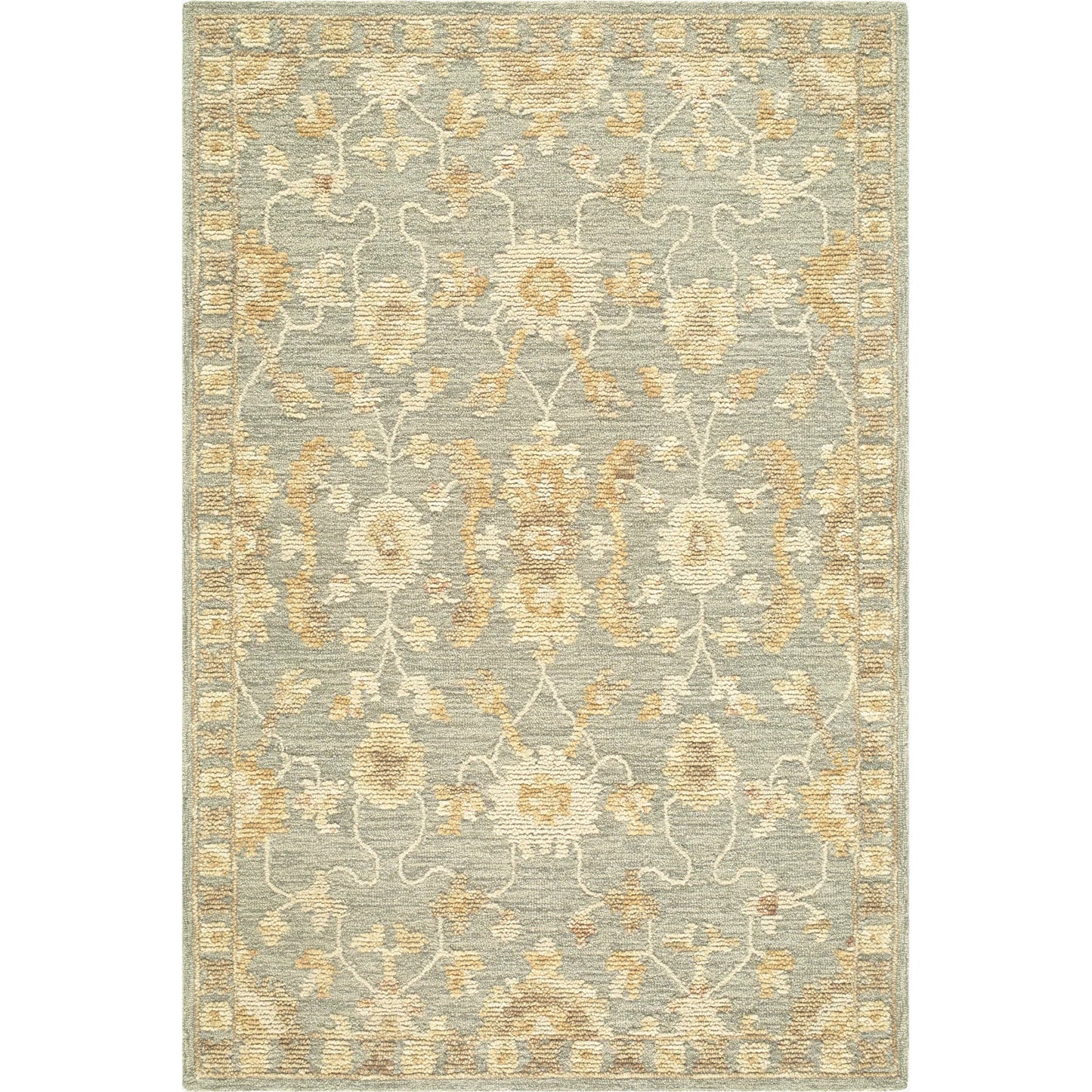 000 SI-2530717,SI-2530718,SI-2530719,SI-2530720 | Primary Silo | Shiv Classics SVC-2314 Rug by Livabliss in pale sage, goldenrod, ivory, sandstone. Made from wool in a unique style.