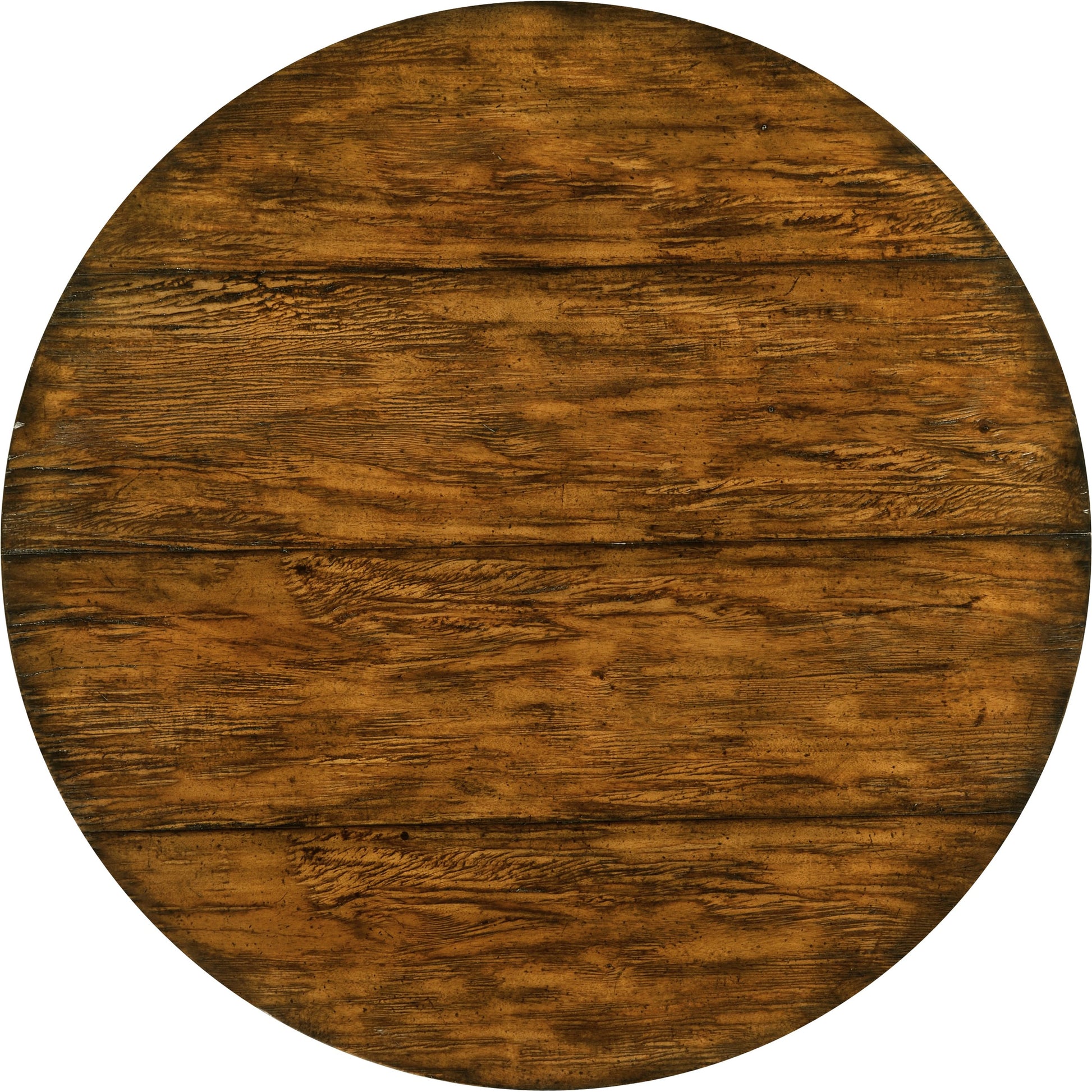 Casually Country Collection Bistro Round Centre Table by Jonathan Charles in brown and country farmhouse walnut. Made from acacia in a rustic style.