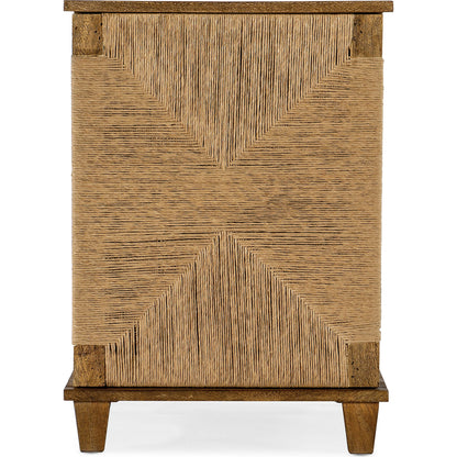 Commerce & Market Roped Accent Chest by Hooker Furniture in medium natural wood. Made from mango solids, rope in a cottage & farmhouse style.