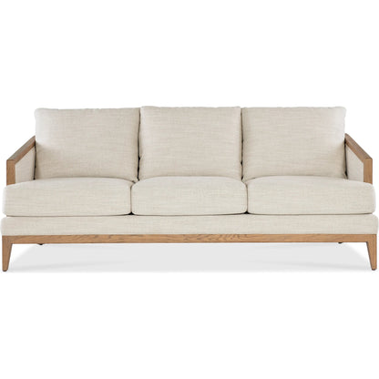 Enveyed Stationary Sofa by Hooker Furniture in classic linen and cashew. Made from fabric in a transitional style.