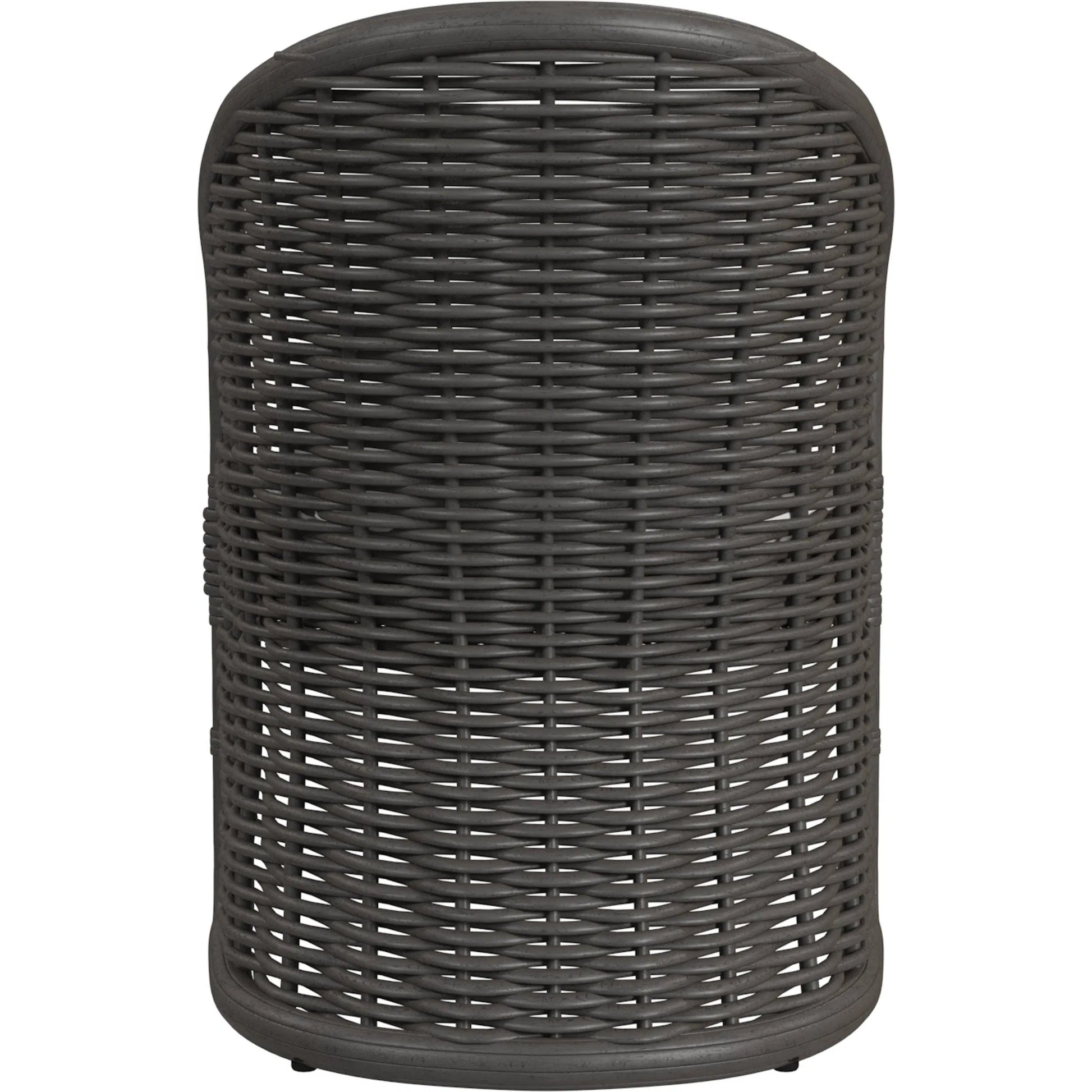 Cabo Outdoor Dining Chair by Sunset West in dark wood. Made from resin wicker in a rustic style.