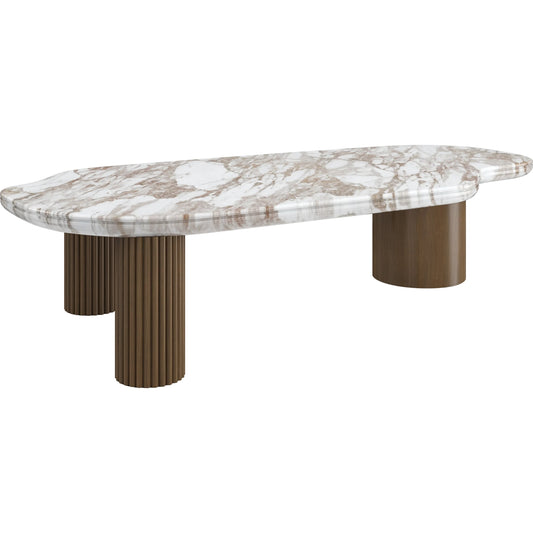 Seychelles Cocktail Table by Caracole in retro walnut. Made from walnut, stone in a unique style.