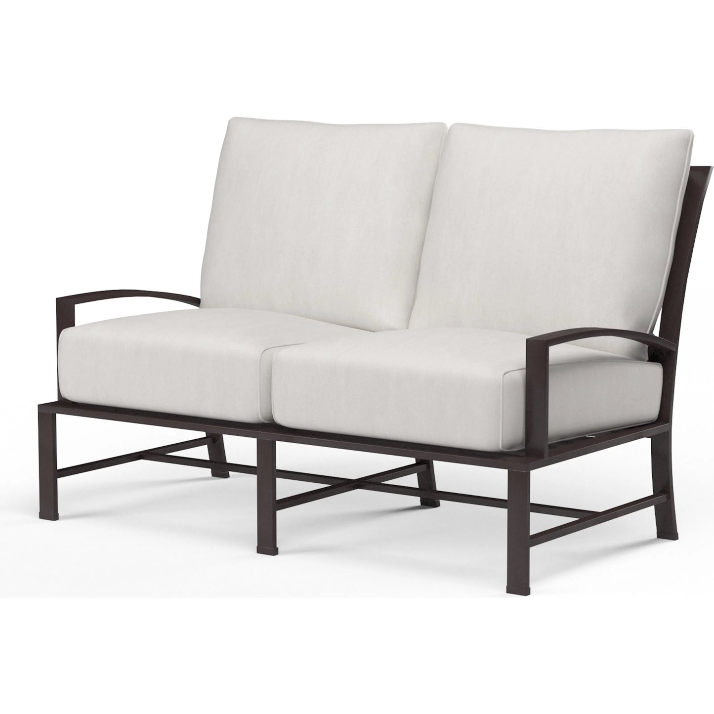 001 SI-2167001 | Primary Silo | La Outdoor Jolla Loveseat by Sunset West in espresso. Made from aluminum in a modern style.