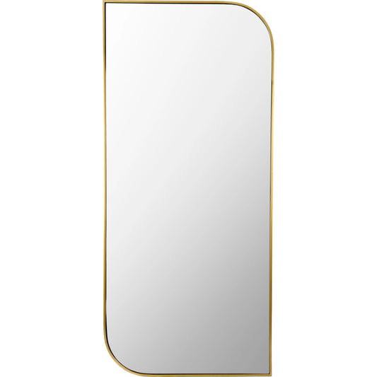 Sweyn Mirror by Surya in gold and gold. Made from frame: metal, substrate: manufactured wood in a modern style.