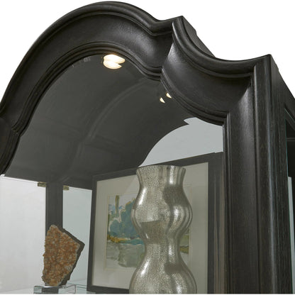 Traditional Side Entry Curio by Pulaski Furniture in dark brown. Made from oak wood veneers in a traditional style.