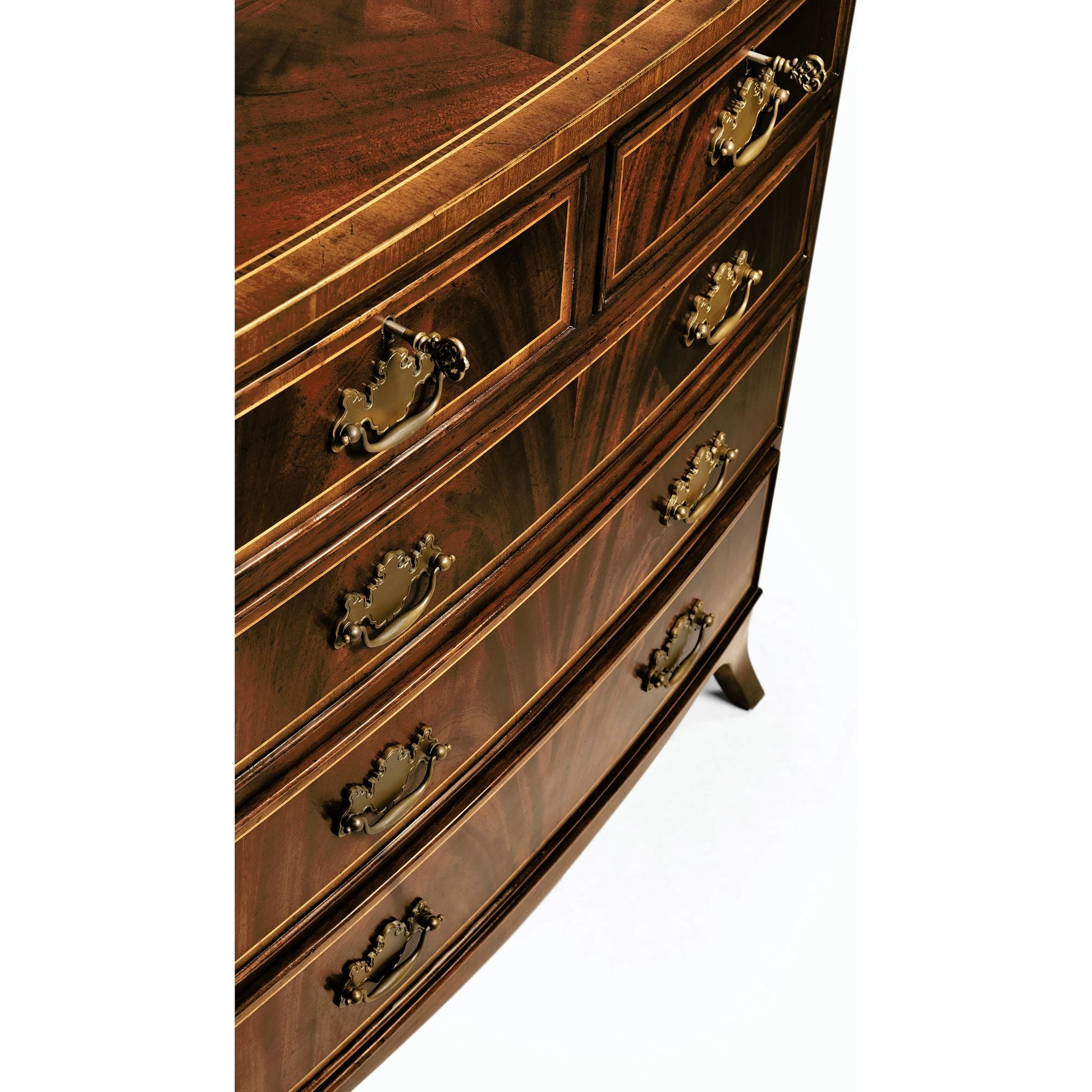 Buckingham Mahogany Bedside Chest of Drawers by Jonathan Charles in brown and medium antique mahogany. Made from mahogany in a traditional style.