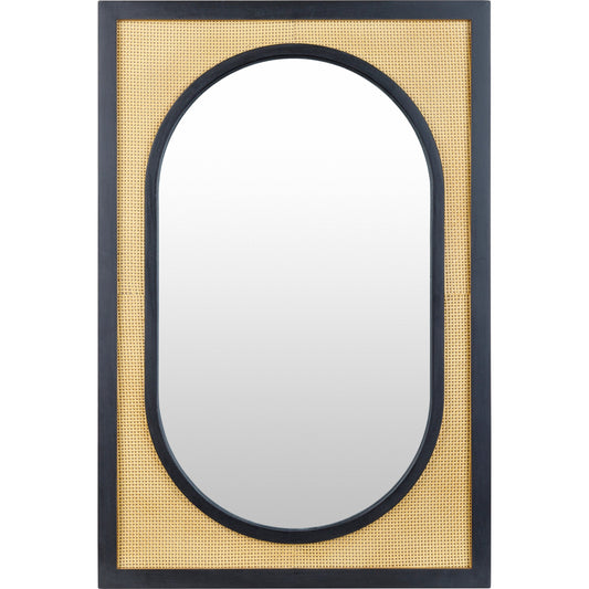 Sulawesi Mirror - 32911 by Livabliss in frame: black and matte. Made from frame: rattan, substrate: manufactured wood in a modern style.