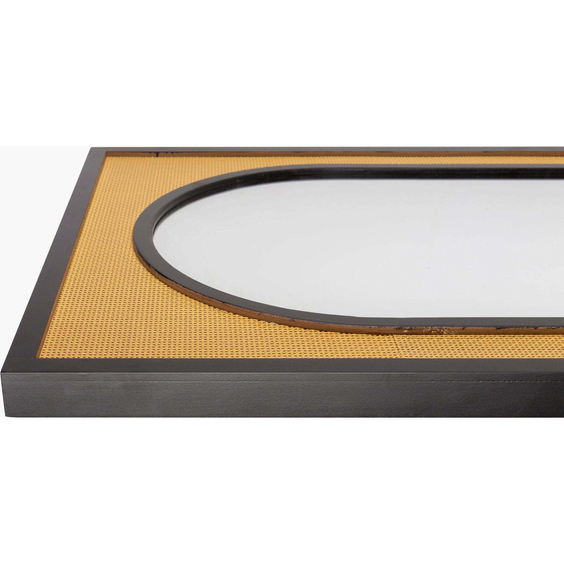 Sulawesi Mirror by Livabliss in frame: black and matte. Made from frame: rattan, substrate: manufactured wood in a modern style.