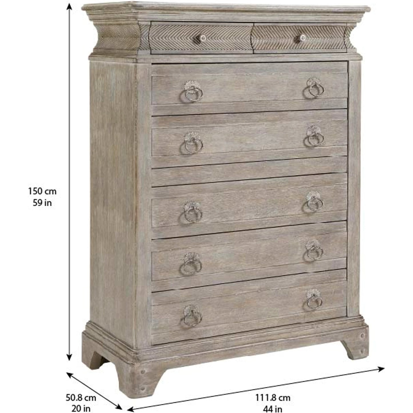 002 SR-882104 | Additional Silo | Summer Creek Light Keeper's Drawer Chest by A.R.T. Furniture in gray and scrubbed oak. Made from flakey cathedral oak veneer, parawood solids in a traditional style.
