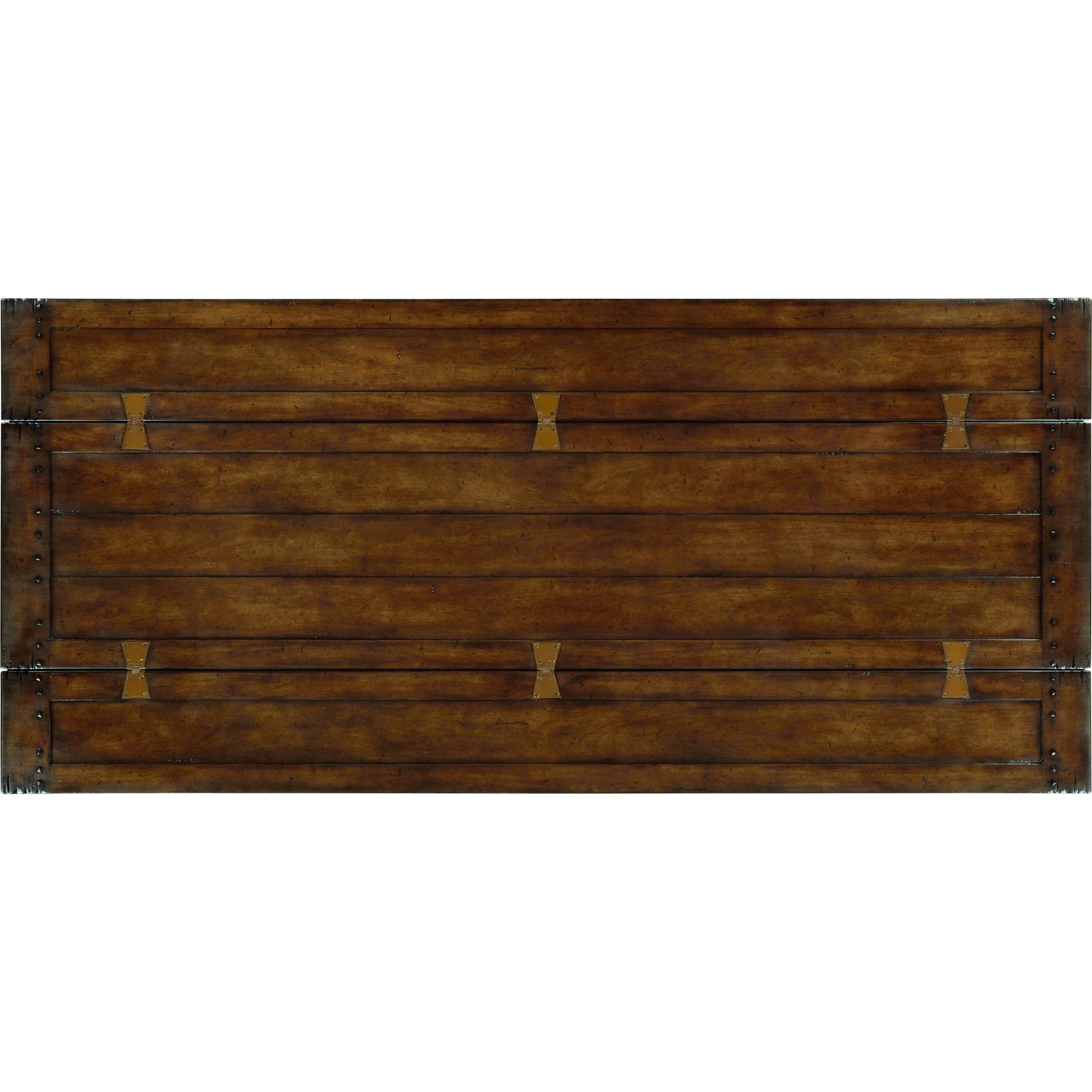 Casual Accents Small Walnut Hunt Table by Jonathan Charles in brown and medium walnut country distressed. Made from acacia in a traditional style.