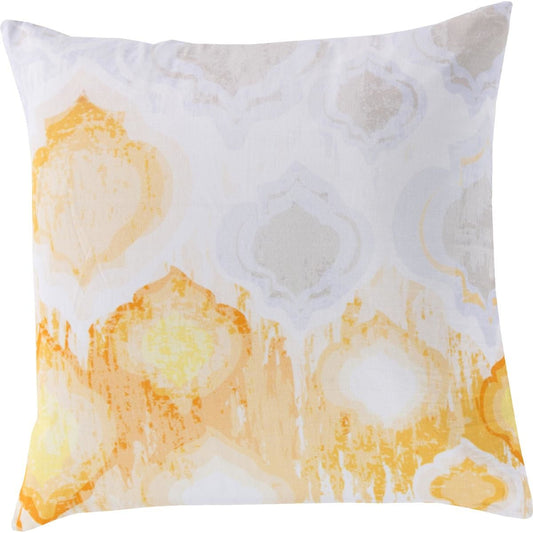 Watercolor Pillow - 13428 by Surya in ivory, light gray, butter, gold, slate, gray, lavender, tan, burnt orange. Made from 100% cotton in a modern style