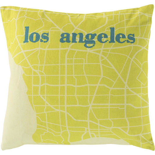 City Maps Indoor/Outdoor Pillow by Surya. Made from 100% cotton in a modern style.