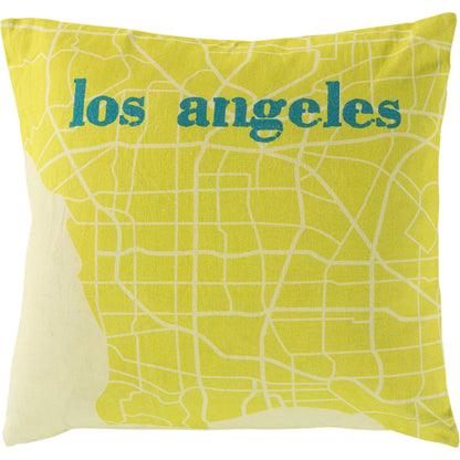 City Maps Indoor/Outdoor Pillow by Surya. Made from 100% cotton in a modern style.