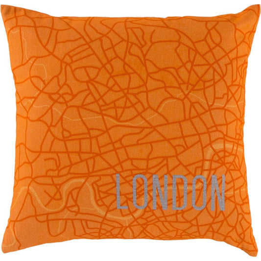 City Maps Pillow - 13505 by Surya. Made from 100% cotton in a modern style.