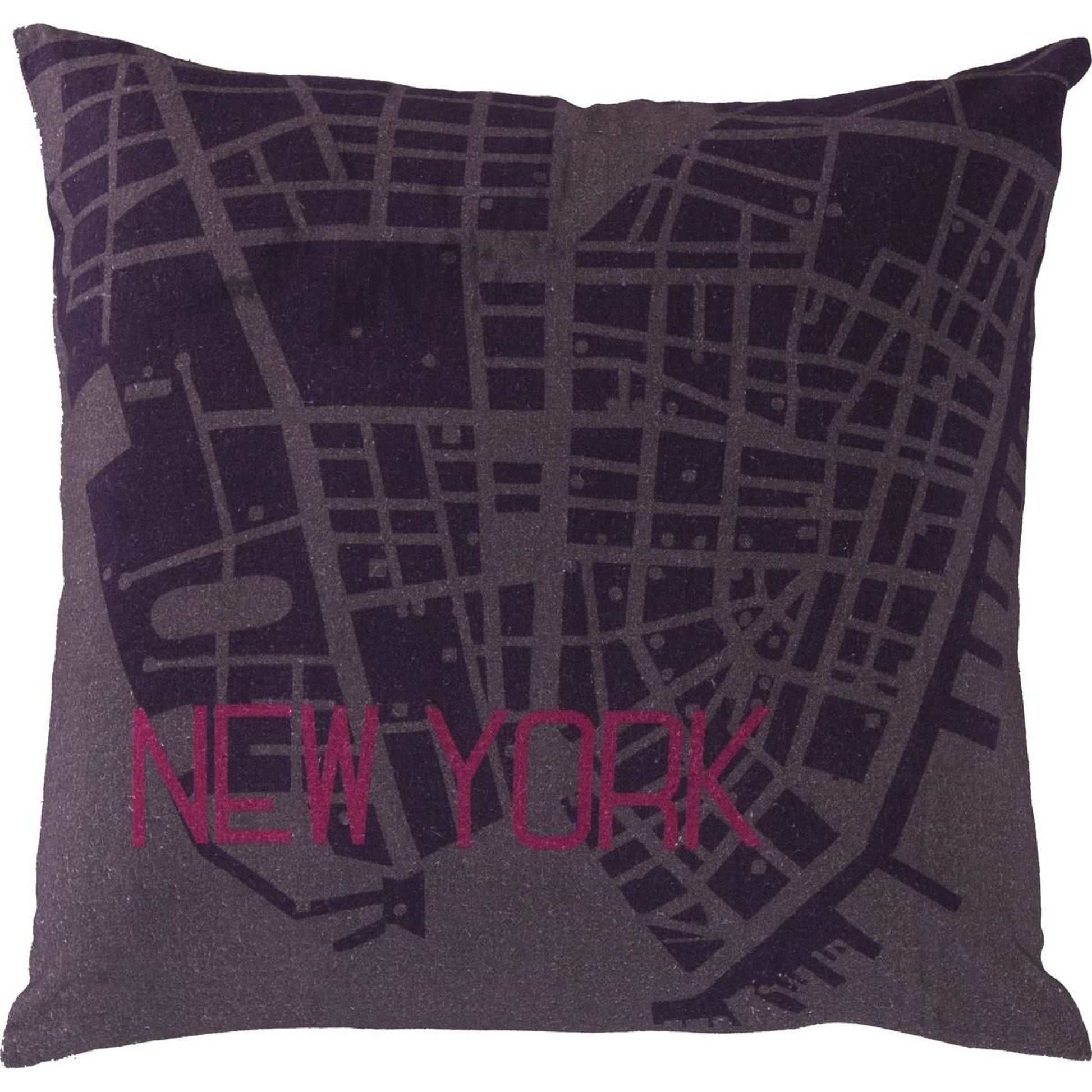 City Maps Indoor/Outdoor Pillow by Surya. Made from 100% cotton in a modern style.