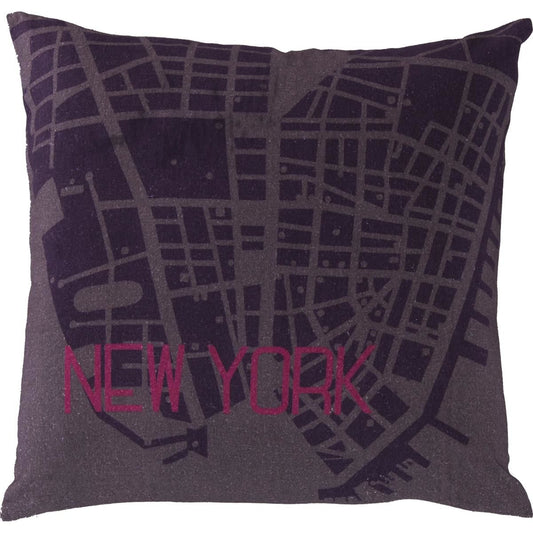 City Maps Indoor/Outdoor Pillow by Surya. Made from 100% cotton in a modern style.