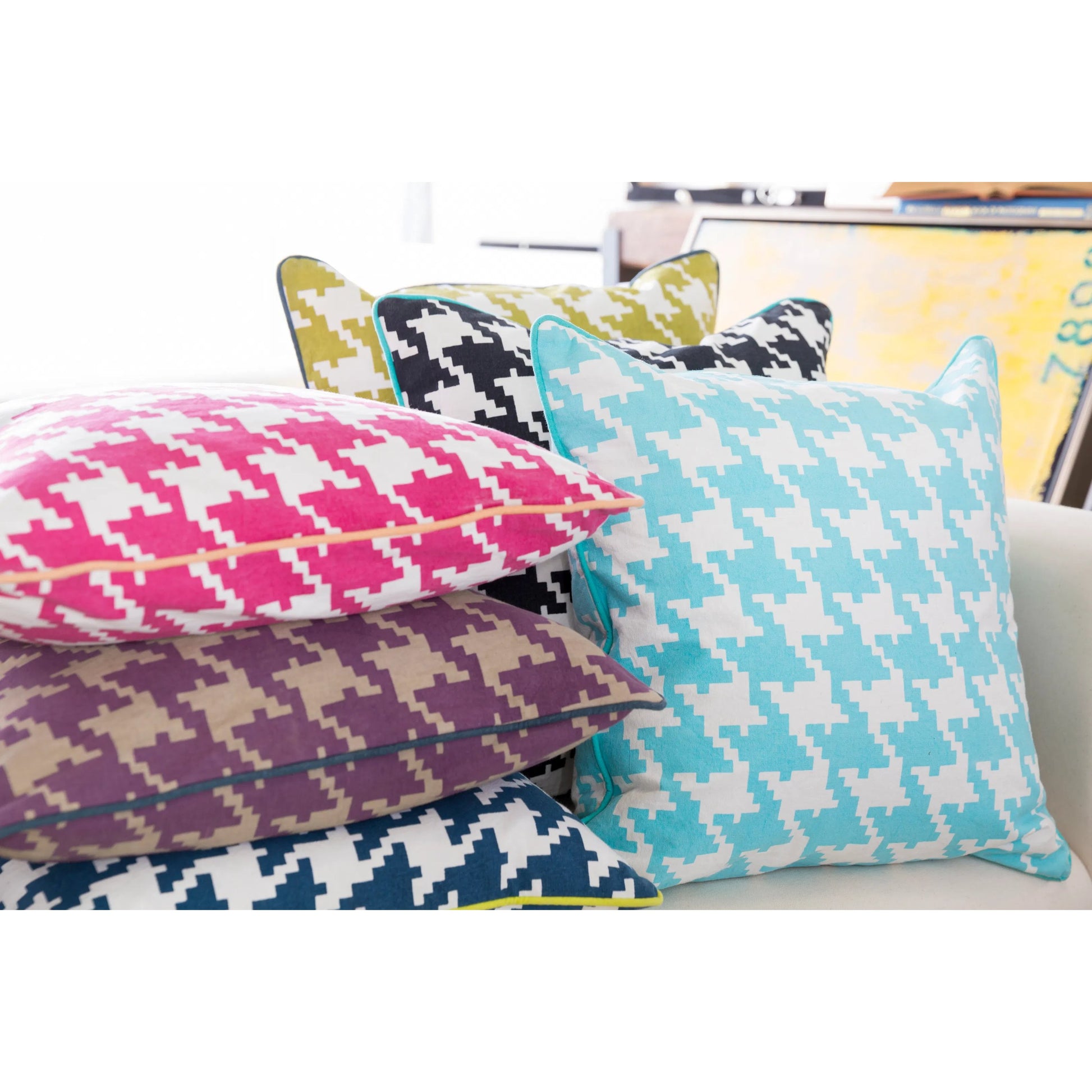 Houndstooth Pillow - 13268 by Surya. Made from 100% cotton in a modern style.