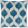 Bright Blue, Sky Blue, Cream / Down Feather / 18" x 18"