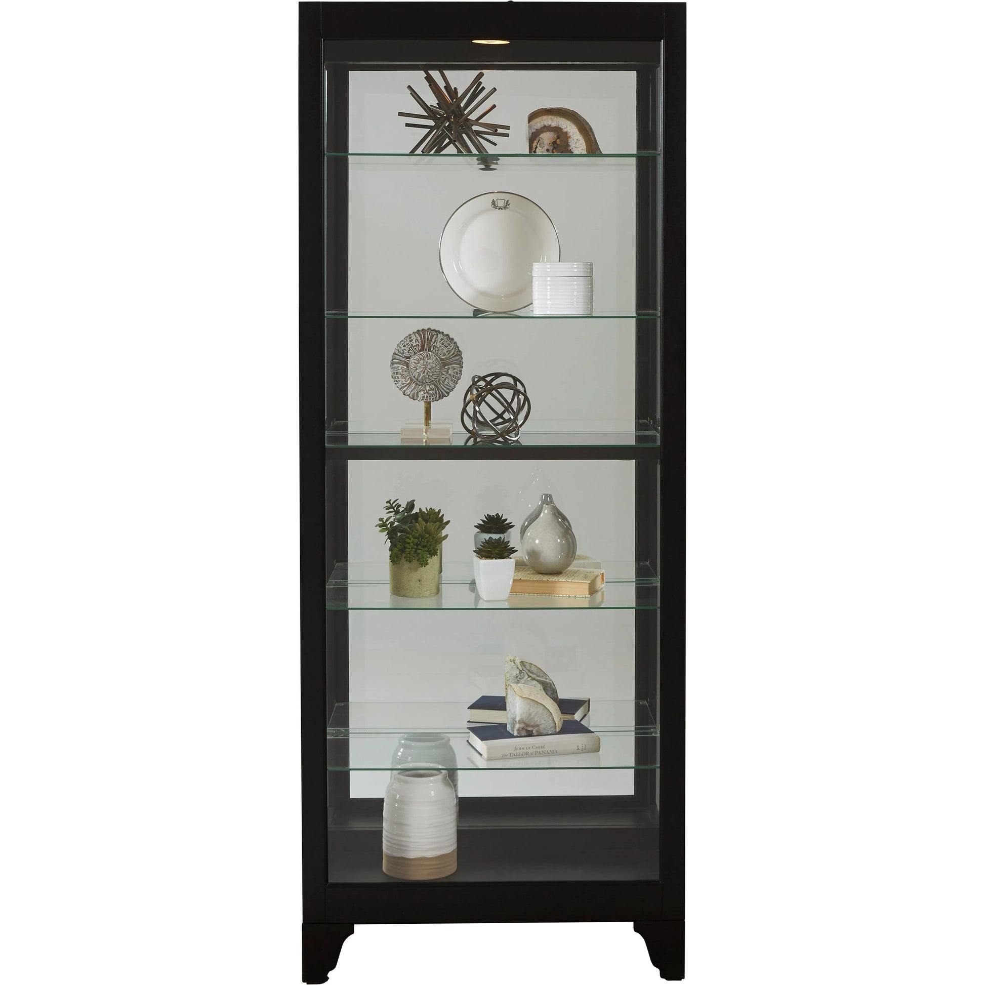 29'' Wide Hardwood Onyx Black Curio Display Cabinet by Pulaski Furniture in black onyx. Made from select hardwoods in a traditional style.