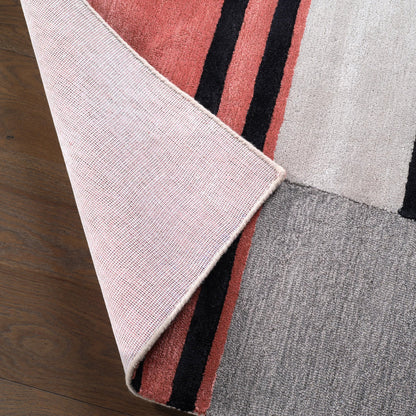 Syntax SYN04 Rug by Jaipur Living in pink, red. Made from 61% viscose, 39% wool in a unique style.